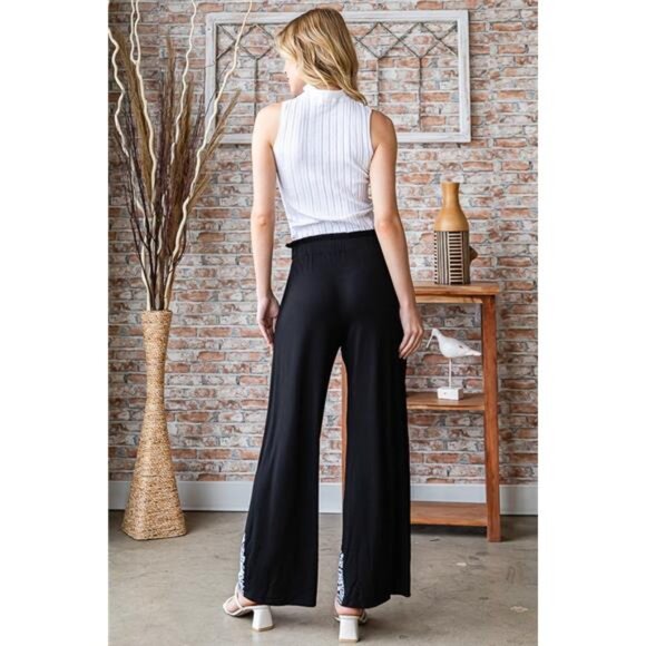 nwt Heimish Full Size Solid Damask Casual Pants Plus Size - Picture 2 of 14